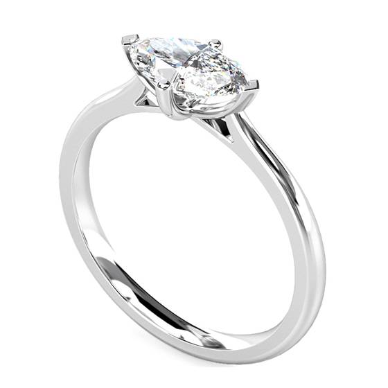 0.54ct I1/F East West Marquise Diamond Engagement Ring