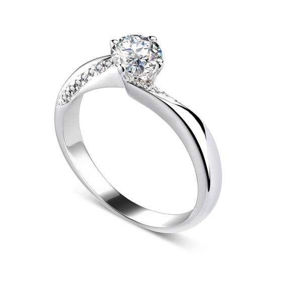 1.00ct I1/F Round Shoulder Set Diamond Engagement Ring