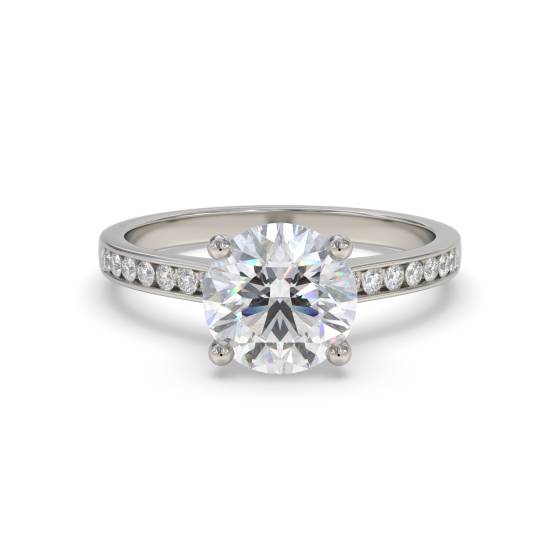 0.50ct VVS2/E Round cut Diamonds Shoulder Set Engagement Ring