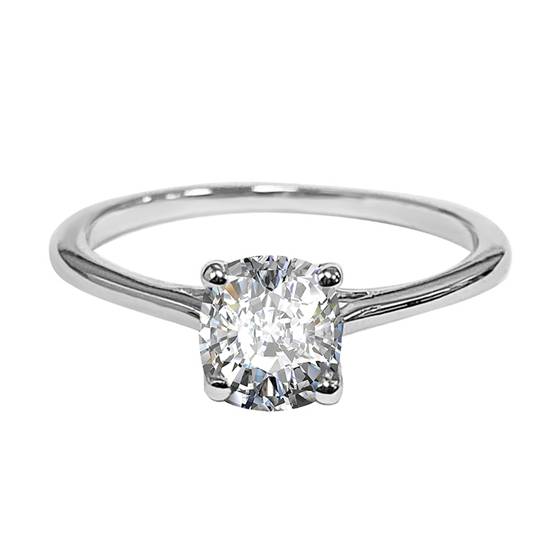 1.00ct I1/F Cushion Solitaire Engagement Ring