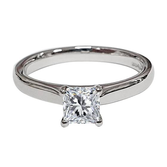 0.50ct I1/F Princess Solitaire Engagement Ring