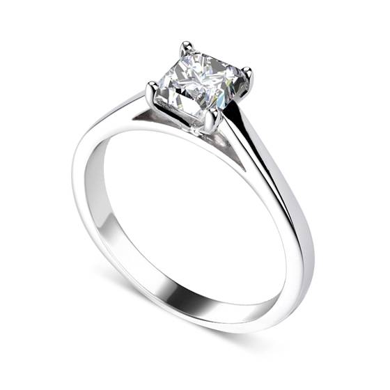 0.66ct SI1/J Princess Diamond Engagement Ring