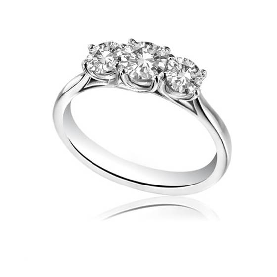 0.60ct SI/FG Crossover Round Diamond Trilogy Ring