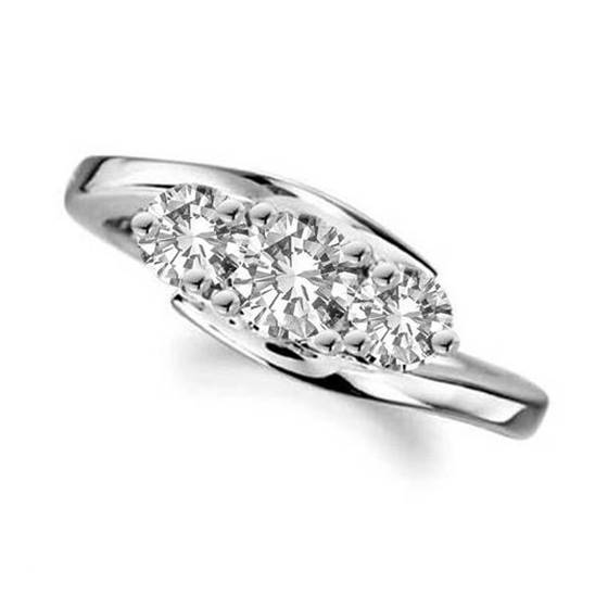 1.00ct SI2/F Modern Round Diamond Trilogy Ring