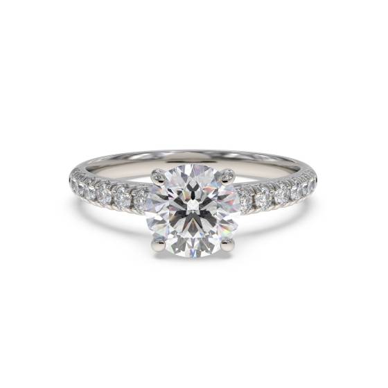 1.10ct SI1/G Round Diamond Shoulder Set Ring