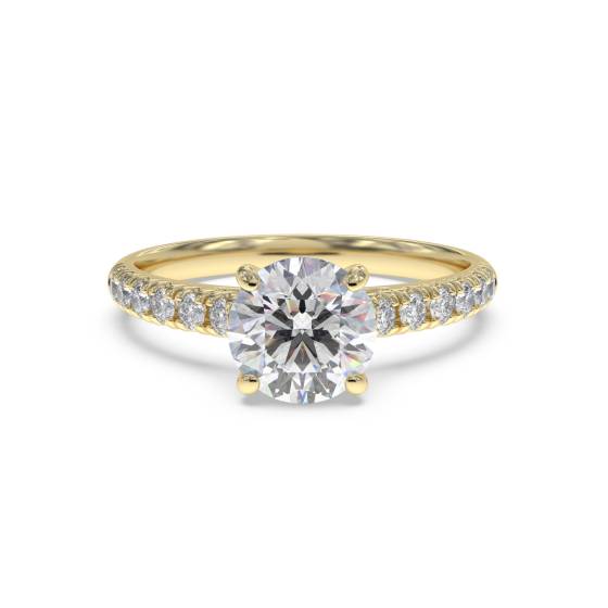 2.50ct VVS1/E Round Lab Grown Diamond Shoulder Set Engagement Ring