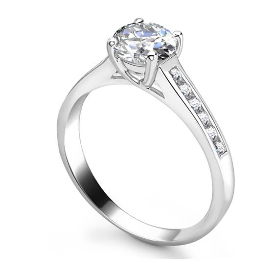 0.85 SI1/E Shoulder Set Diamond Engagement Ring