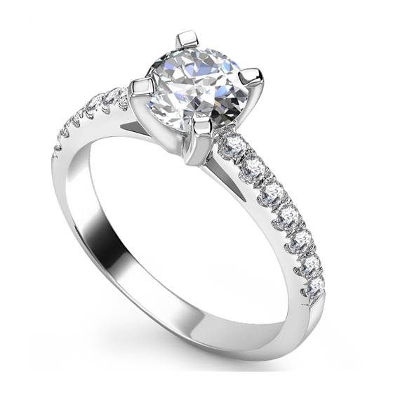 1.32 I1/F Shoulder Set Diamond Engagement Ring