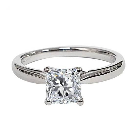 1.00ct SI2/G Princess Diamond Solitaire Ring