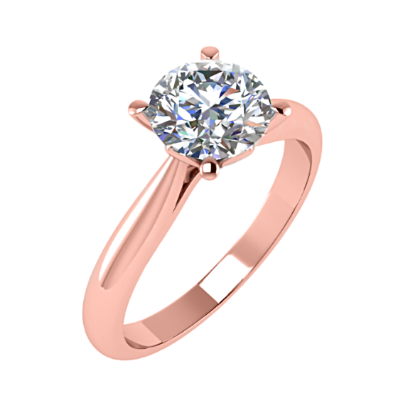 0.51ct VS1/D Round Diamond Solitaire Ring