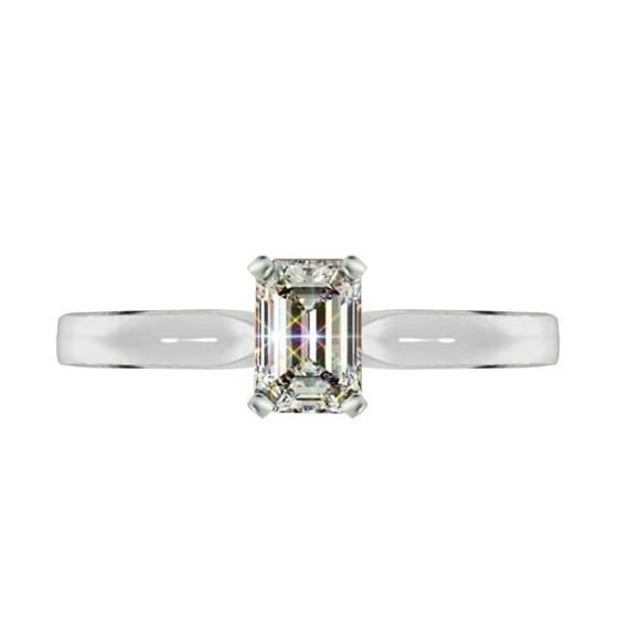 0.72ct VS1/D Modern Emerald Diamond Engagement Ring