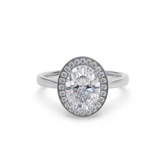 0.65ct VS1/E Oval cut Lab Grown Diamonds Halo Ring