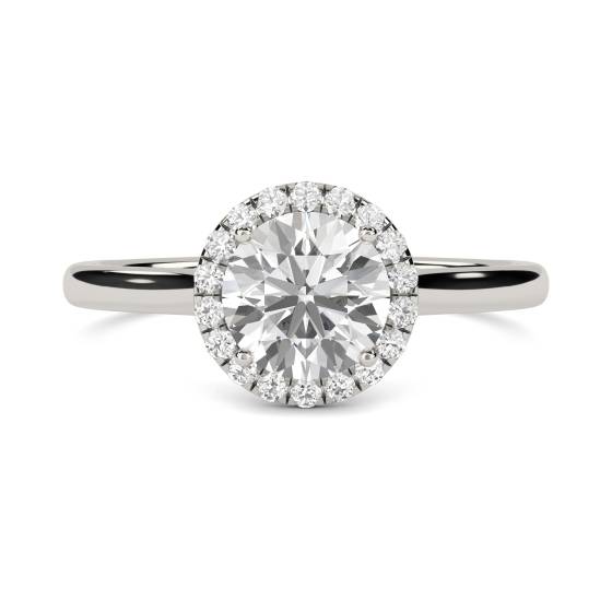 1.20ct SI1/F Elegant Round Diamond Single Halo Ring