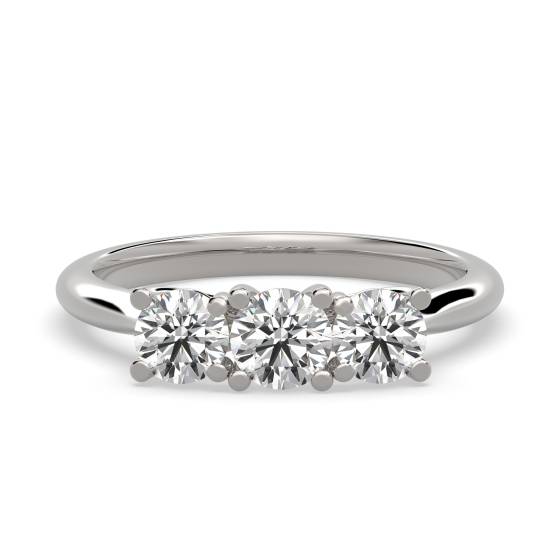 0.55ct VS/F Round Diamond Trilogy Ring