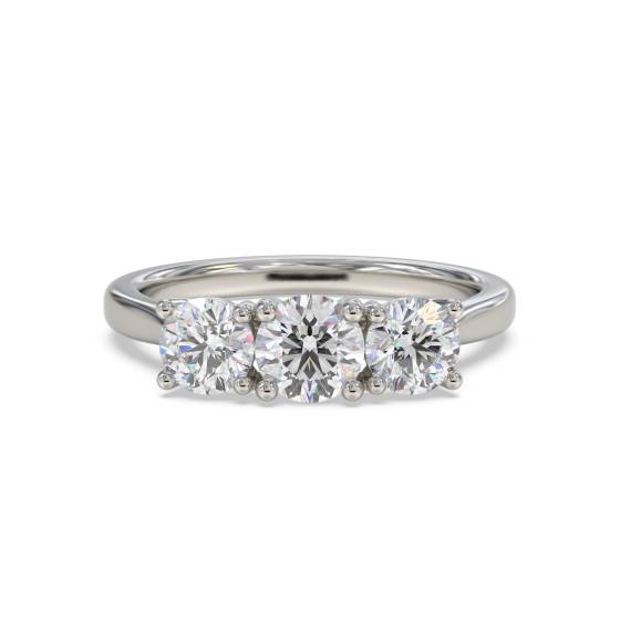 1.60ct VVS/D-E Round cut Lab Grown Diamonds Trilogy Ring