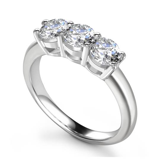 0.50ct VS2/F Round Diamond Trilogy Ring