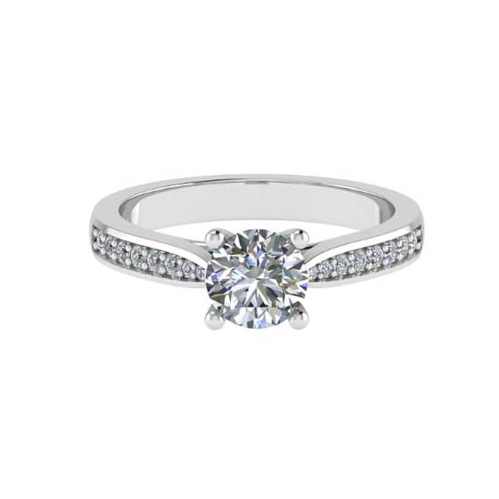 1.20ct VS2/H Round Diamond Shoulder Set Ring