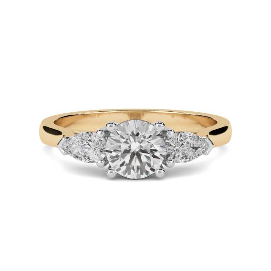 1.00ct SI1/F Round/Pear Trilogy Ring