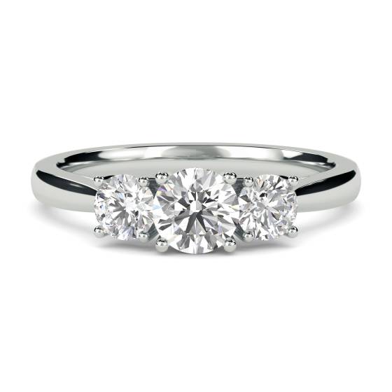 0.70ct SI/F-G Elegant Round Diamond Trilogy Ring