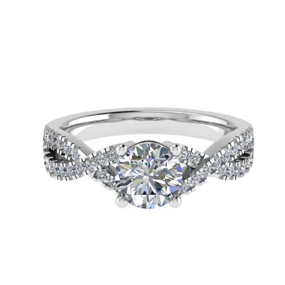 1.15ct I1/E Round Diamond Shoulder Set Engagement Ring