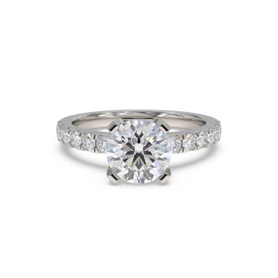 0.65ct SI2/F Shoulder Set Diamond Engagement Ring