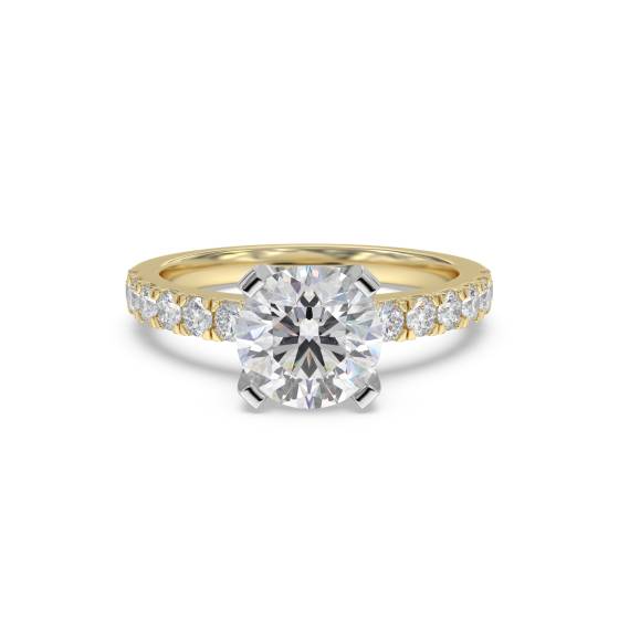 1.00ct I1/F Shoulder Set Diamond Engagement Ring