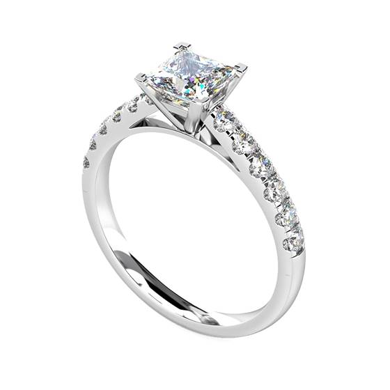 0.50ct I1/G Princess Diamond Shoulder Set Ring