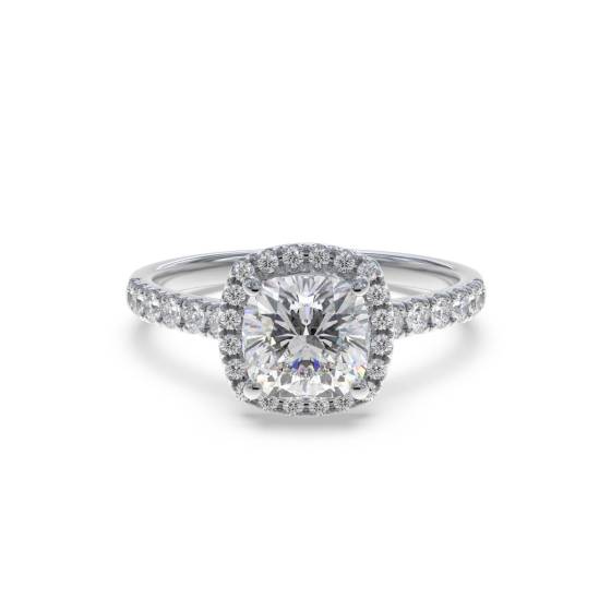 1.41ct SI2/G Cushion Diamond Halo Ring