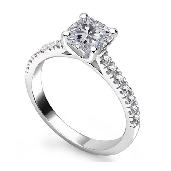 0.52ct FL/D Princess Diamond Shoulder Set Ring