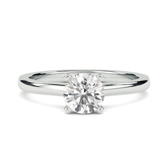 0.35ct VS1/F Knife Edge Round Diamond Engagement Ring