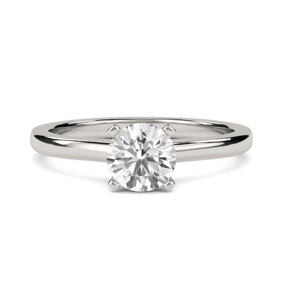 3.01ct I1/F Knife Edge Round Diamond Engagement Ring