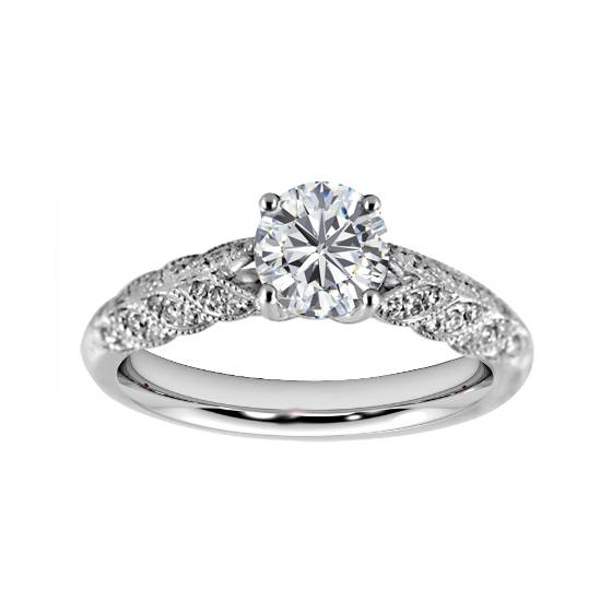 0.50ct SI1/E Round Diamond Shoulder Set Ring