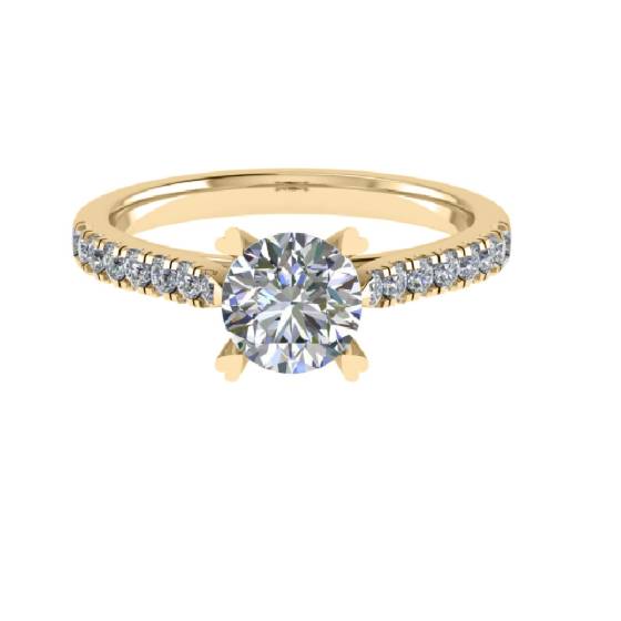 0.50ct VS1/E Round Diamond Shoulder Set Ring