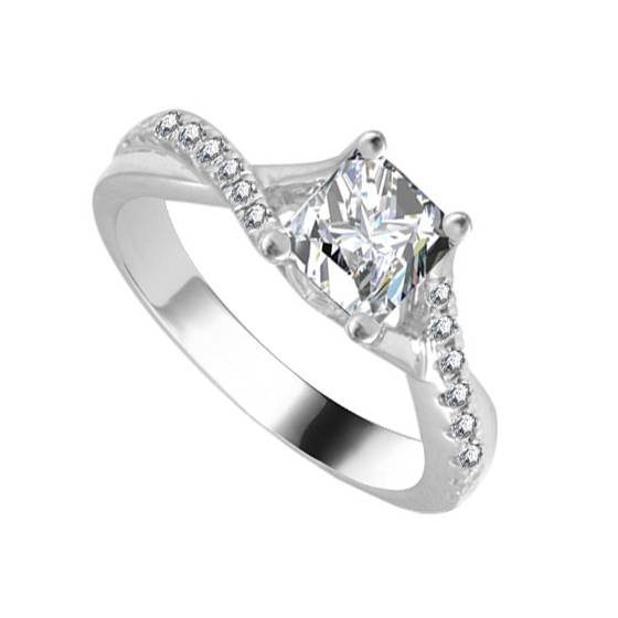 0.65ct SI2/H Infinity Twist Princess Diamond Engagement Ring