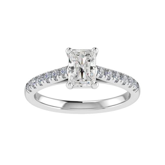 1.00ct SI2/G Radiant Diamond Shoulder Set Ring