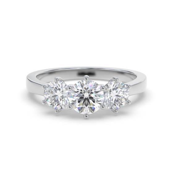 1.50ct IF/D Round cut Lab Grown Diamonds Trilogy Ring