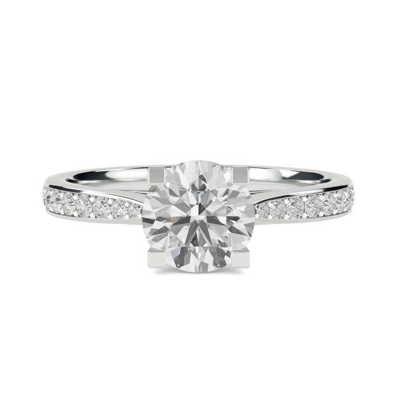 1.00ct I1/D Round Shoulder Set Diamond Engagement Ring