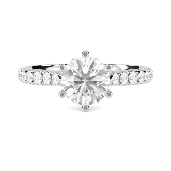 1.30ct SI2/F Round Diamond Shoulder Set Engagement Ring