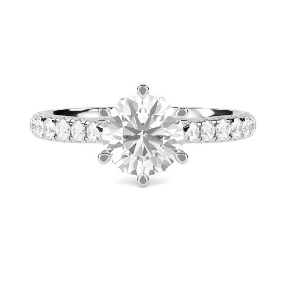 0.50ct VS1/D Round cut Diamonds Shoulder Set Engagement Ring