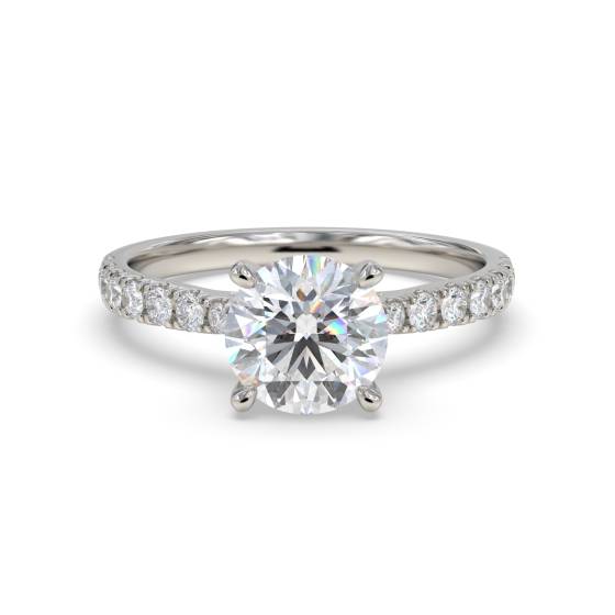 1.01ct VS1/D Round cut Lab Grown Diamonds Shoulder Set Engagement Ring