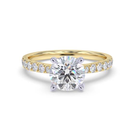 Lab Grown 1.20ct IF/D Round Diamond Shoulder Set Ring