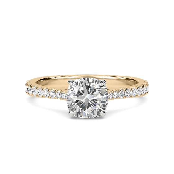 2.16ct VS1/E Cushion Diamond Shoulder Set Engagement Ring