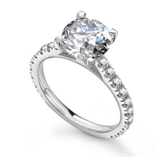 1.55ct I1/F Round Diamond Shoulder Set Ring