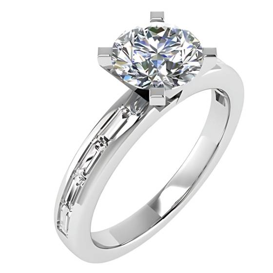 1.30ct I1/D Round Diamond Shoulder Set Ring