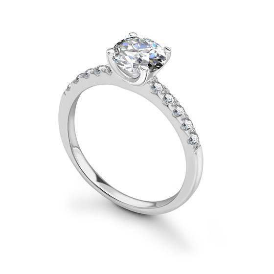 1.40ct I1/E Round Diamond Shoulder Set Ring