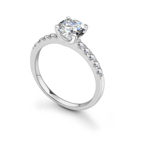 0.90ct SI2/G Round Diamond Shoulder Set Ring