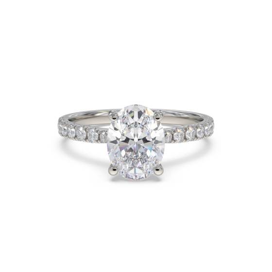 1.29ct VS1/D Oval cut Lab Grown Diamonds Shoulder Set Engagement Ring