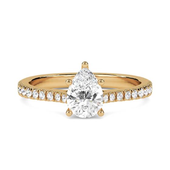 0.75ct I1/G Pear Diamond Shoulder Set Ring