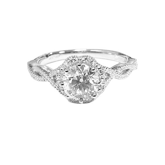 1.40ct VS2/G Round Diamond Halo Engagement Ring