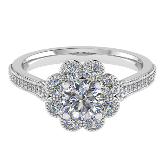 1.20ct SI2/E Round Halo Ring